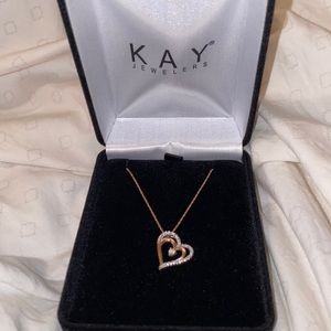 Kay Jewelers rose gold heart necklace